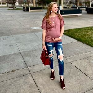 Pinkblush Distressed Blue Jeans